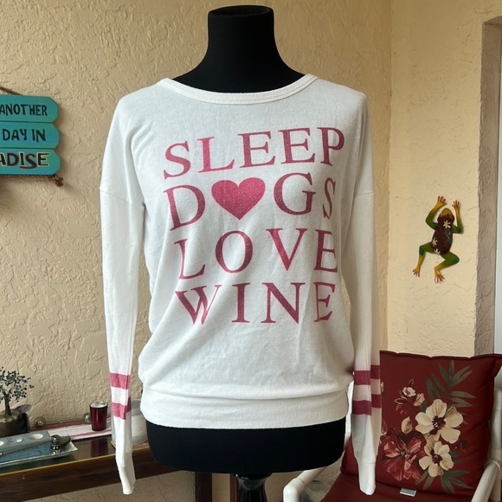 PJ Salvage “SLEEP DOGS LOVE WINE” Women’s Long Sleeve